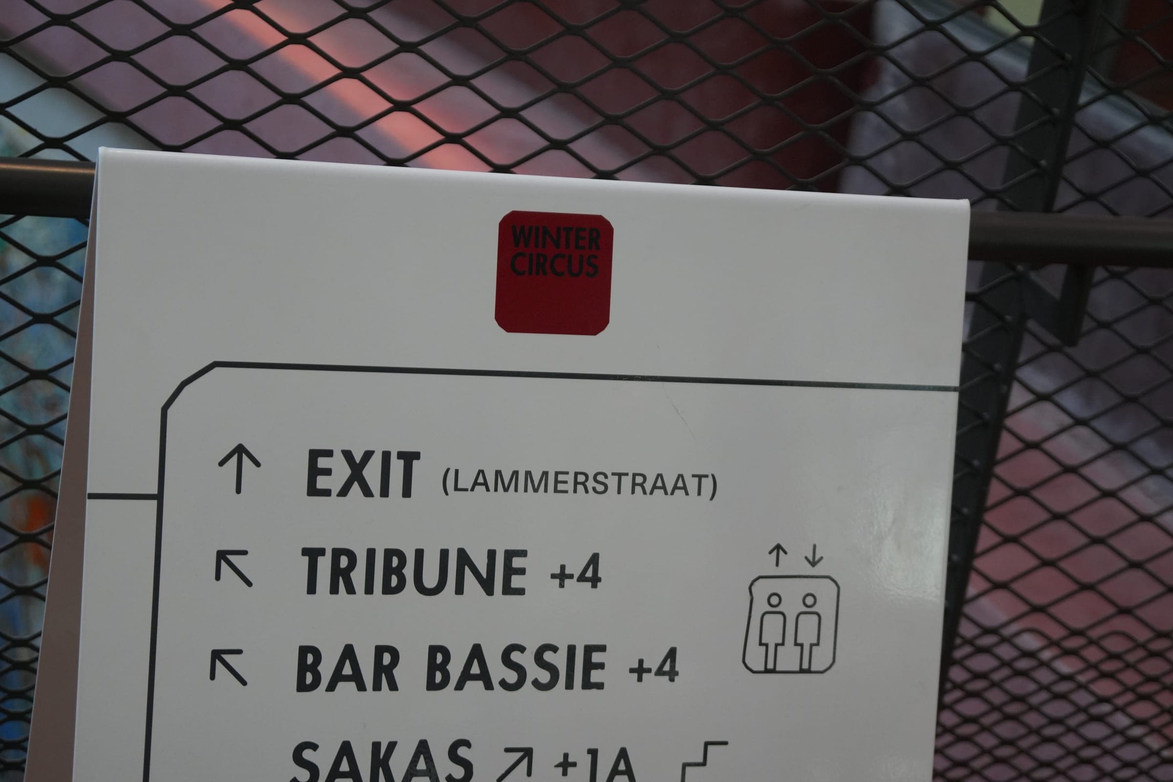 Cafe Cursor Ghent, 23 May 2026. Wintercircus wayfinding sign.